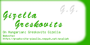 gizella greskovits business card